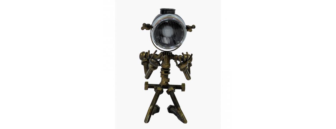 Reclaimed Parts Robot Table Lamp - Down On His Knees