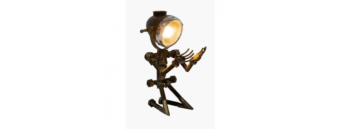 Reclaimed Parts Robot Table Lamp - Down On His Knees