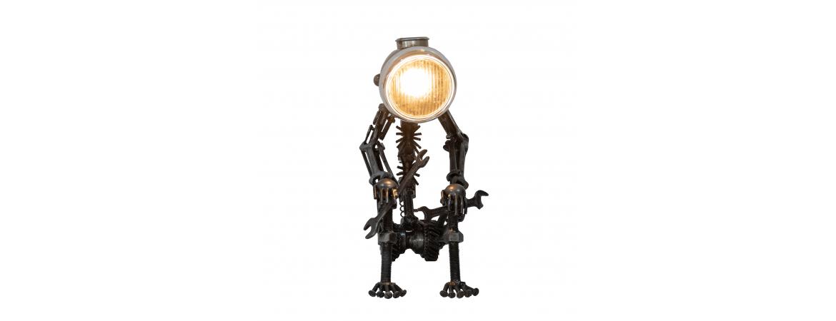 Reclaimed Parts Robot Table Lamp - A Long Wait