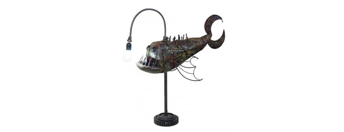 Steampunk Fish Table Lamp