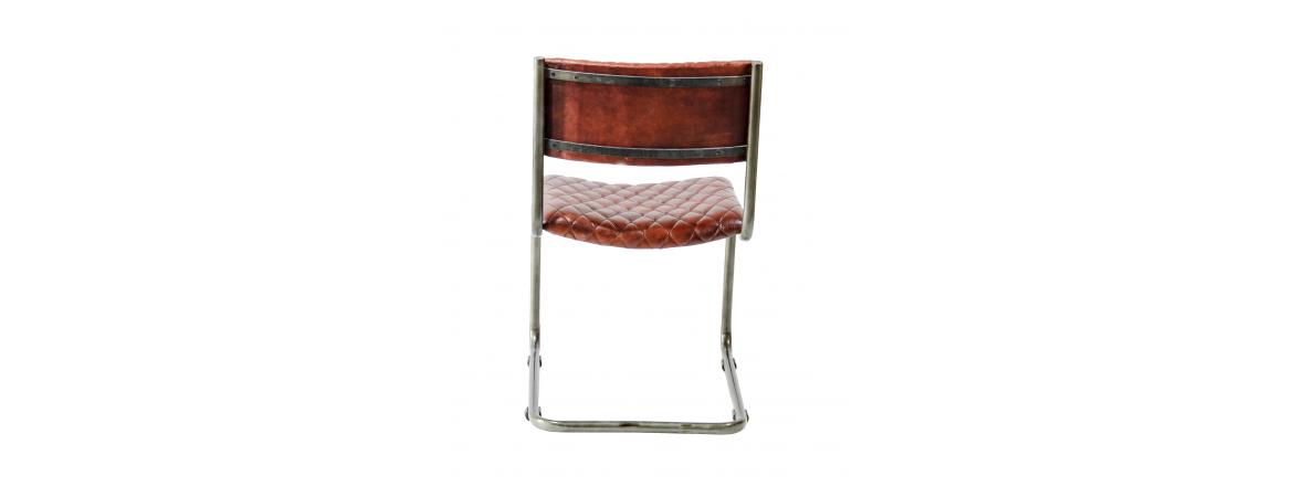 Metal Frame Chair with Padded Brown Seat