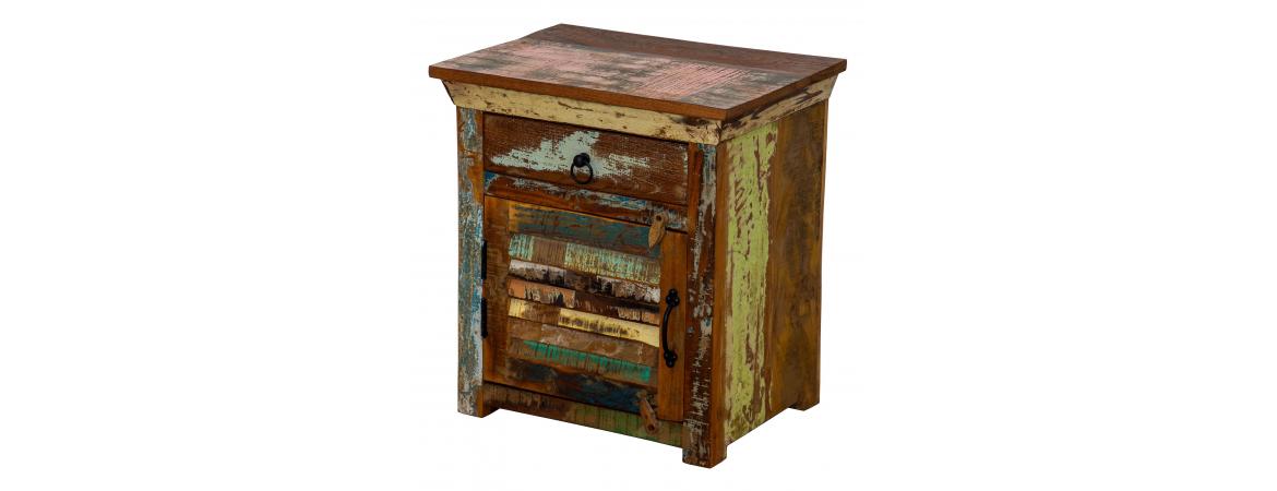 Reclaimed Bedside Cabinet with 1 Drawer