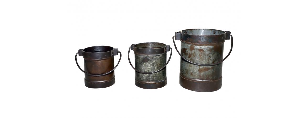 Set of 3 Antique Iron Tubs (planters)