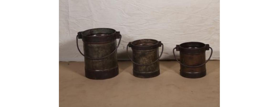 Set of 3 Antique Iron Tubs (planters)