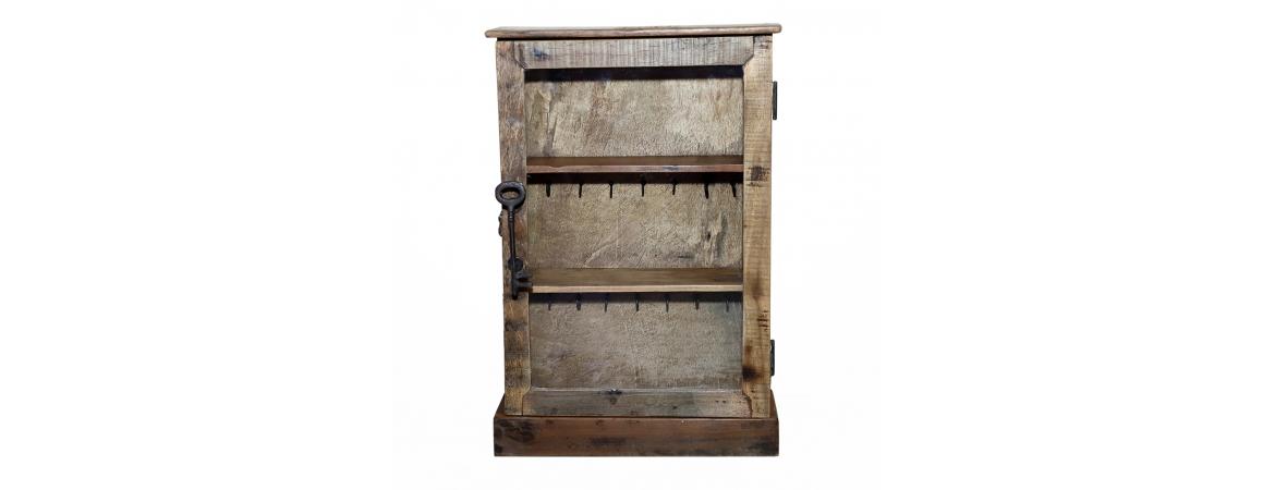 Key Cabinet with Hooks, Shelf and Antique Key Handle