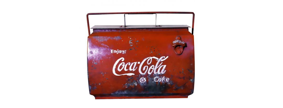 Vintage Coca-Cola Cooler Box with Handle