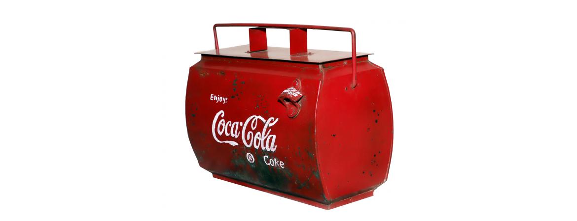 Vintage Coca-Cola Cooler Box with Handle