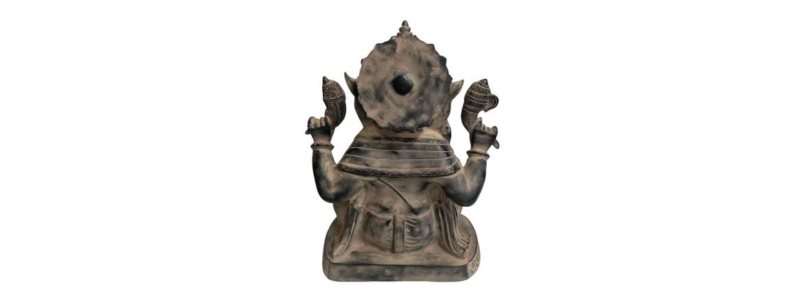 Sitting Ganesh in Antique Blue Sand Stone Finish