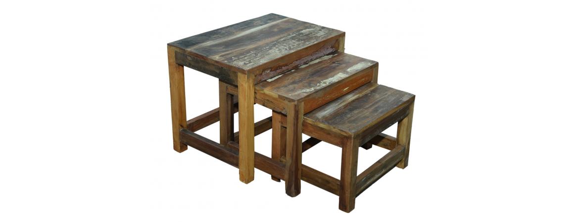 Reclaimed Nest of 3 Tables