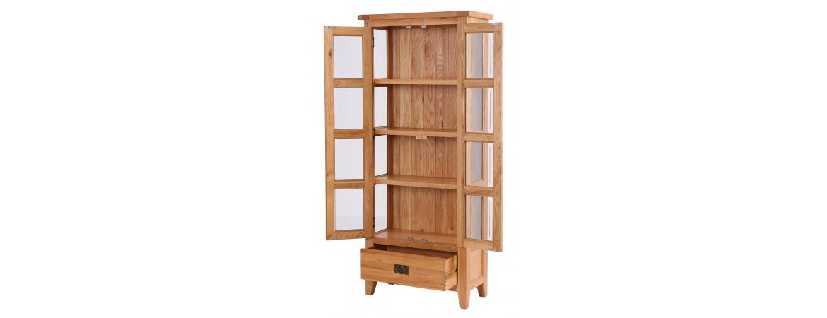 1 Drawer 2 Door Glazed Display Cabinet