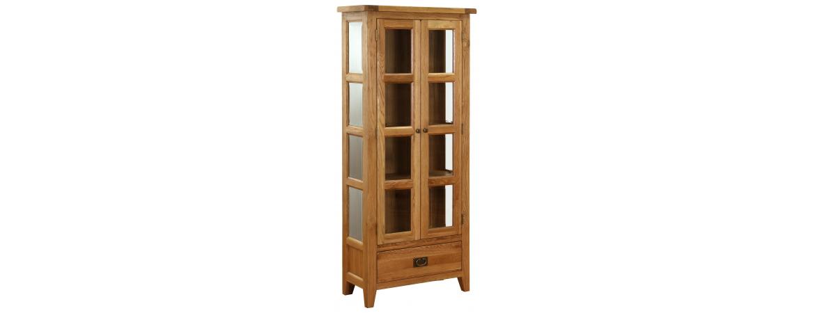 1 Drawer 2 Door Glazed Display Cabinet