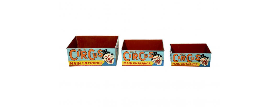 Set of 3 Metal Circus Boxes