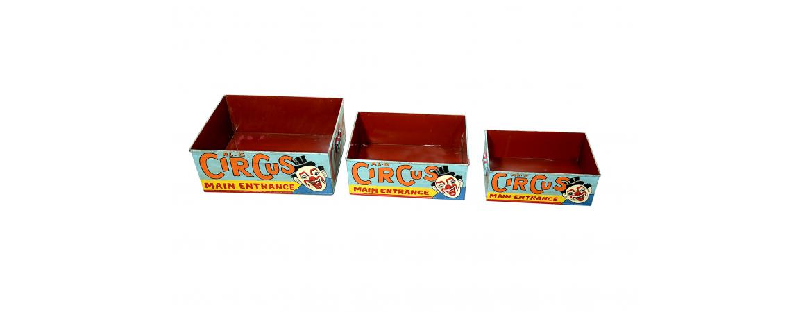 Set of 3 Metal Circus Boxes