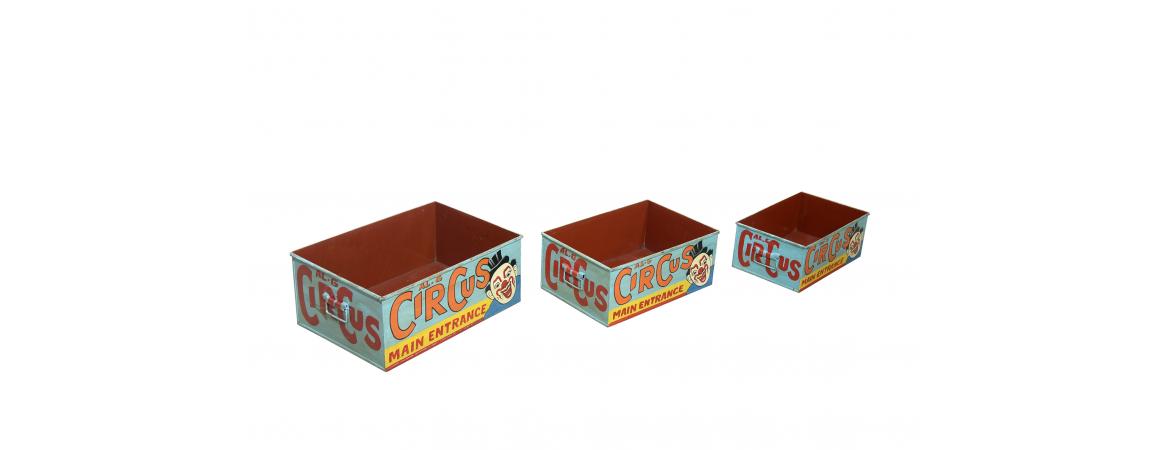 Set of 3 Metal Circus Boxes