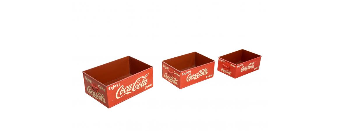 Set of 3 Metal Coca Cola Trays