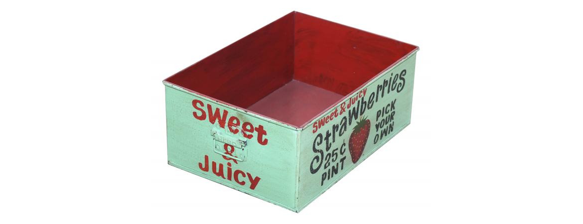 Set of 3 Metal Strawberry Boxes