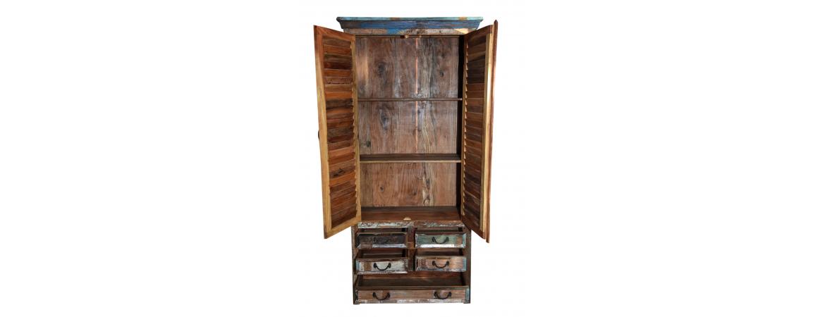 Tall Cabinet with Louvered Doors