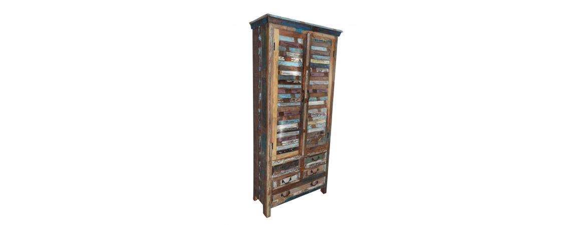 Tall Cabinet with Louvered Doors