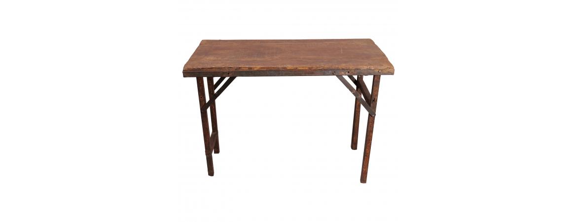 Iron Folding Table with Wooden Top L106 x W53 x H74.5cm