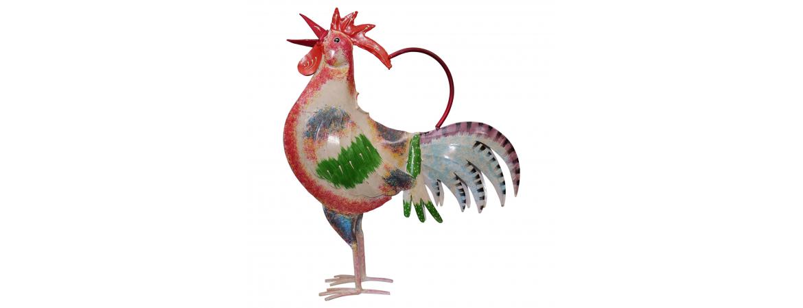 Rooster Iron Watering Can Assorted Colours