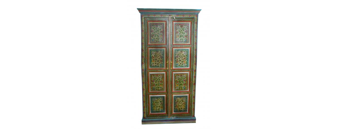 Hand Painted Tall 2 Door Cabinet