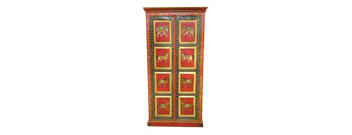 Hand Painted Vintage Tall Cabinet