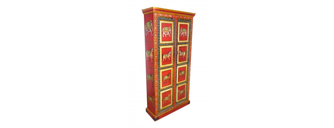 Hand Painted Vintage Tall Cabinet