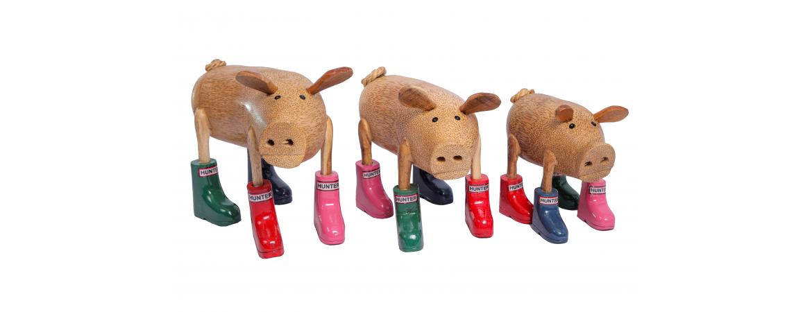 Pigs Set of 3 - Hunter Wellies