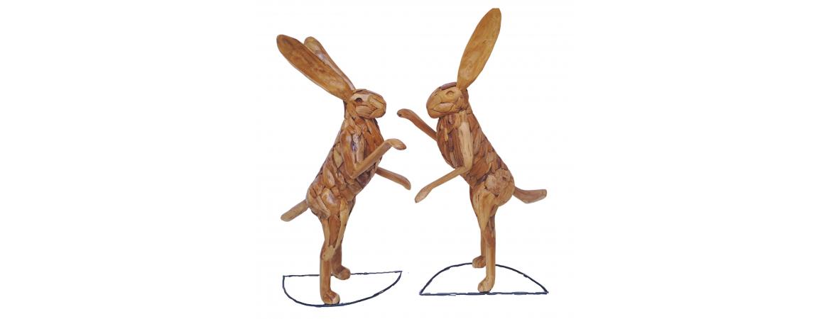 Pair of Boxing Hares