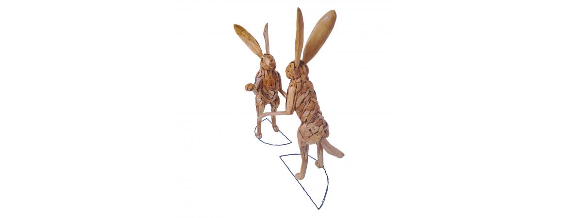 Pair of Boxing Hares