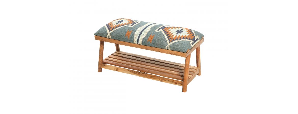 Blue Storage Bench