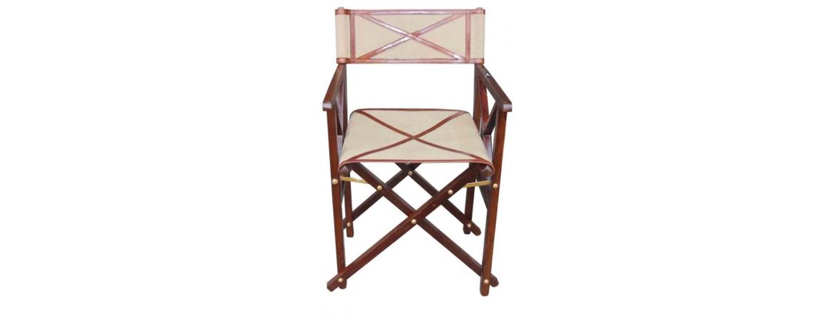 Hancrafted Canvas Director Chair - Cognac