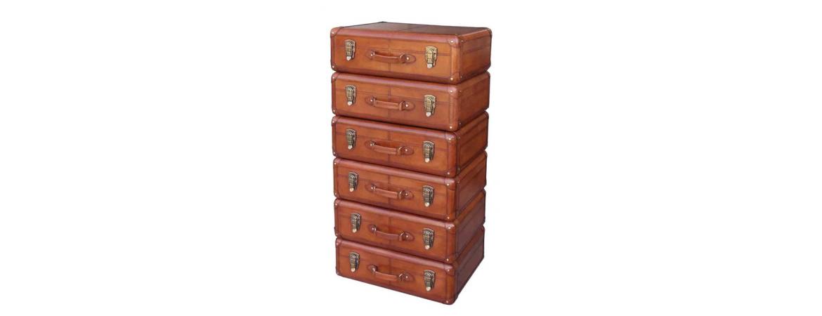 Handcrafted 6 Drawer Tall Boy - Cognac