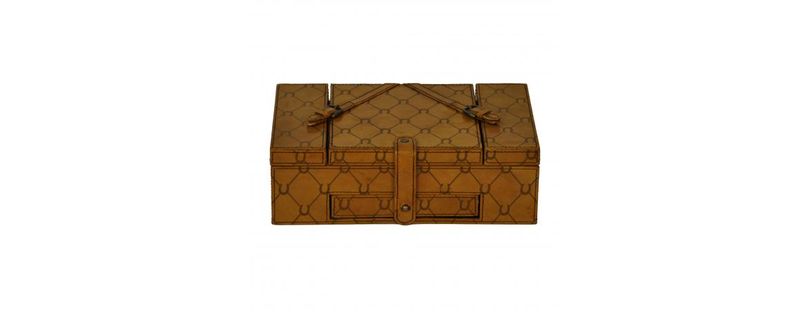 Handcrafted Rectangular Jewellery Box - Tan