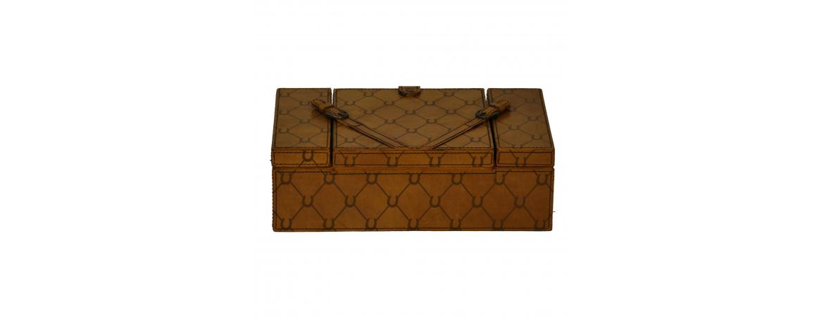 Handcrafted Rectangular Jewellery Box - Tan