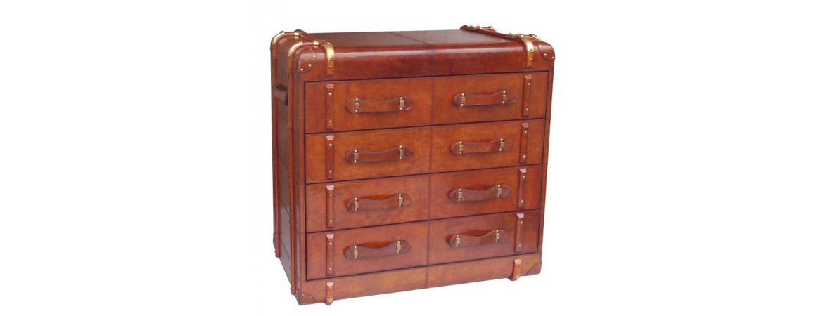 Handcrafted 4 Drawer Chest - Cognac