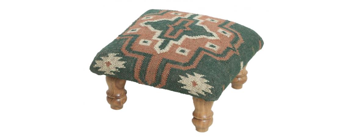 Square Footstool - Green