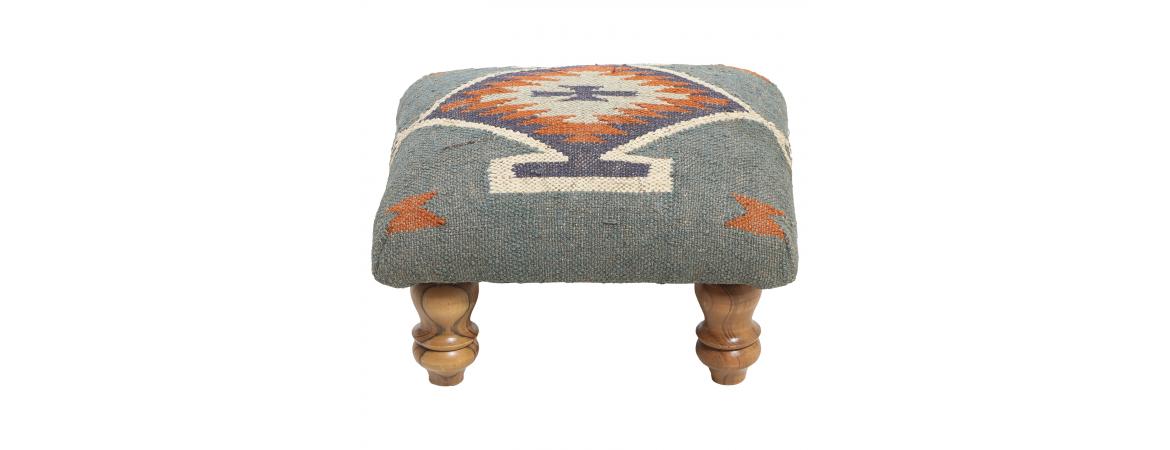 Square Footstool - Blue