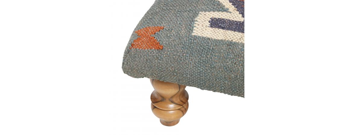 Square Footstool - Blue