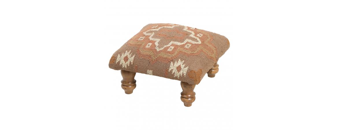 Square Footstool - Orange