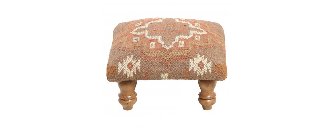 Square Footstool - Orange