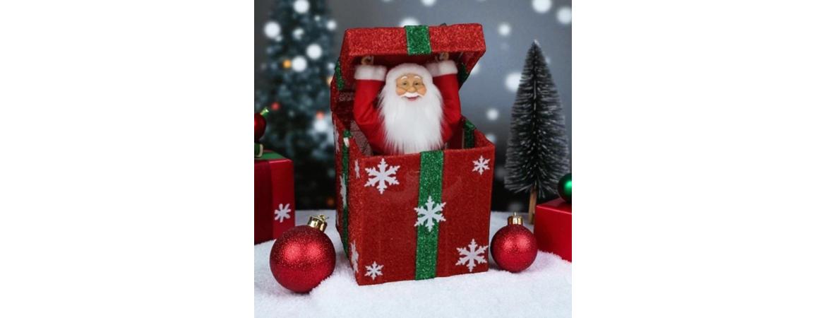Moving Santa in the Box with Music and Lights