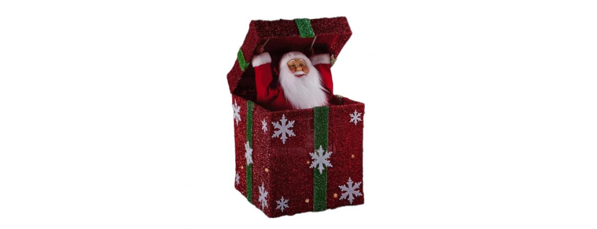 Moving Santa in the Box with Music and Lights