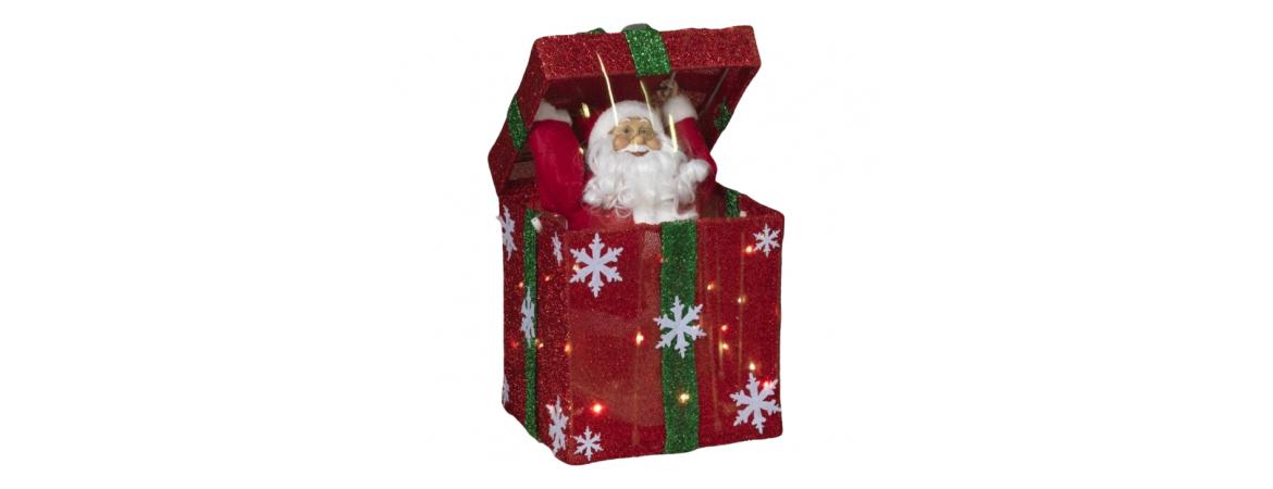 Moving Santa in the Box with Music and Lights