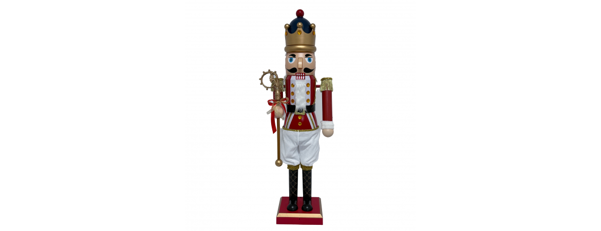 110cm Moving Collapsible Red & White Nutcracker with Music and Lights