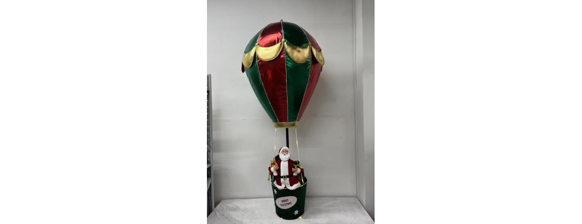 200cm Collapsible Hot Air Balloon Santa with Lights and Music