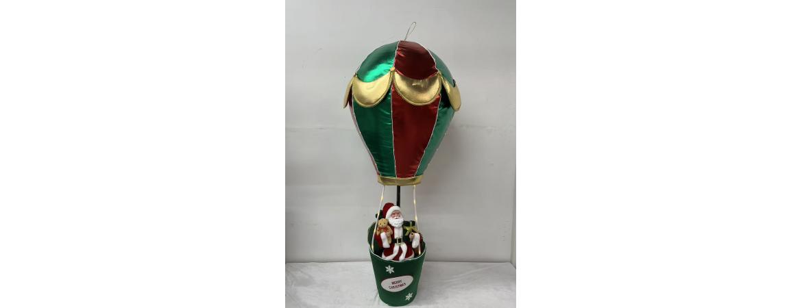 150cm Collapsible Hot Air Balloon Santa with Lights and Music