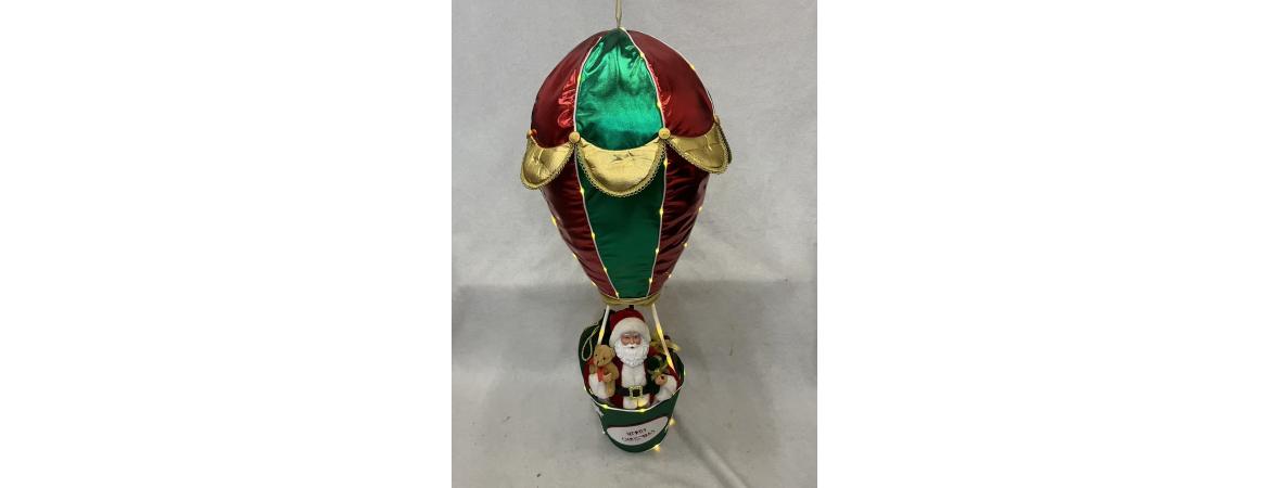 110cm Collapsible Hot Air Balloon Santa with Lights and Music