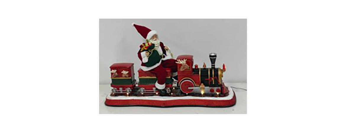 82cm Moving Santa Train with Lights