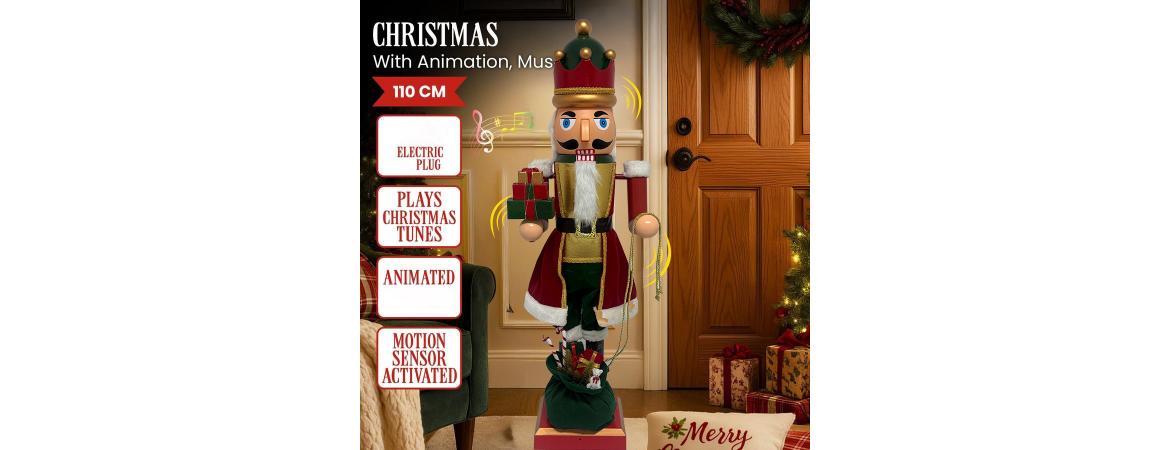 110cm Moving Collapsible Nutcracker with Music